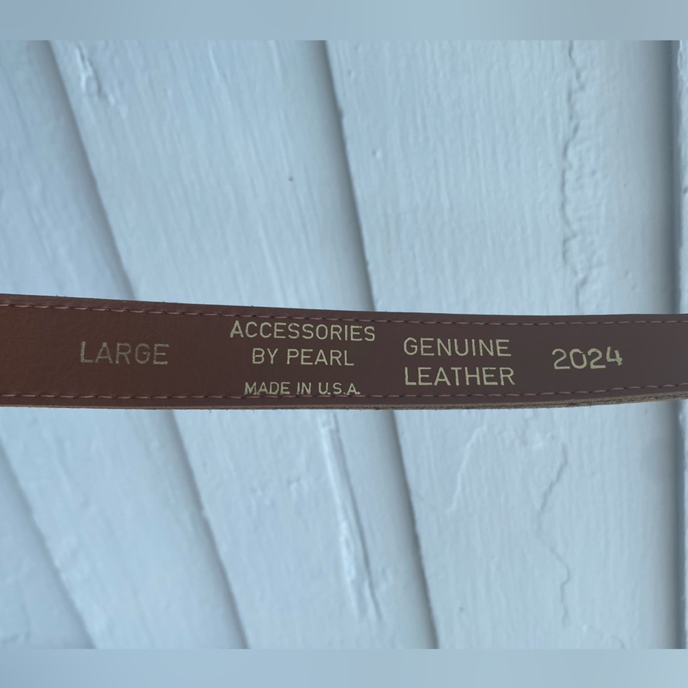Pearl Tan Leather Large Belt - Picture 3 of 5